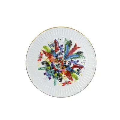 Vista Alegre Caribe Dinner Plate In Blue;white;red