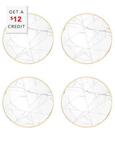 Vista Alegre Carrara Bread And Butter Plates (set Of 4) With $12 Credit In Black