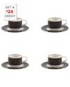 Vista Alegre Carrara Coffee Cup & Saucers (set Of 4) With $24 Credit In Black