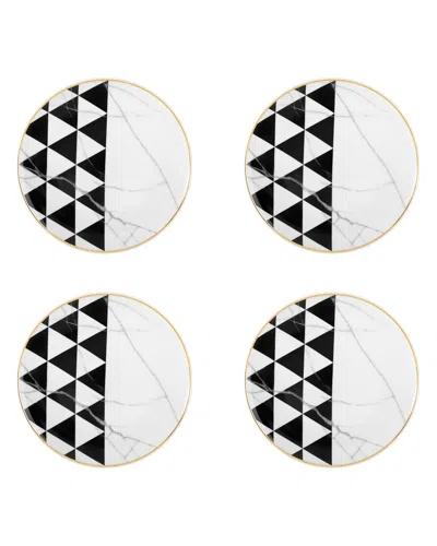 Vista Alegre Carrara Dessert/salad Plates, Set Of Four In Black