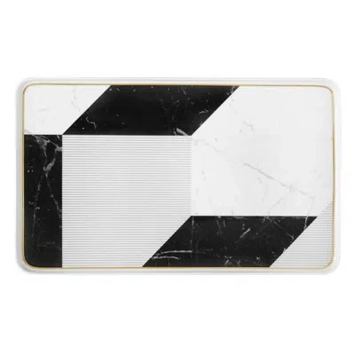 Vista Alegre Carrara Large Platter In Black;white