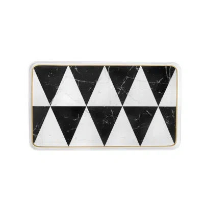 Vista Alegre Carrara Medium Platter In Black;white