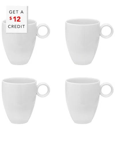 Vista Alegre Carrz White Mugs (set Of 4) With $12  Credit