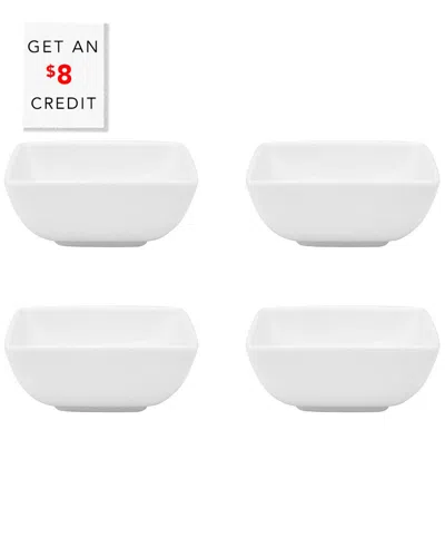 Vista Alegre Carrz White Sushi Bowls (set Of 4) With $8  Credit