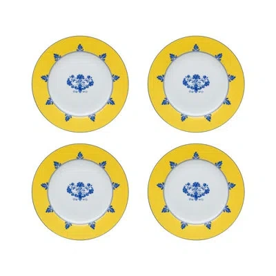 Vista Alegre Castelo Branco 8" Dessert Plate In Blue;white;yellow