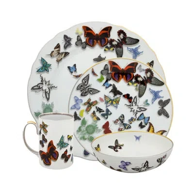 Vista Alegre Christian Lacroix 4 Piece Place Setting Set, Service For 1 In Blue;black;red