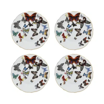 Vista Alegre Christian Lacroix Butterfly Parade Bread & Butter Plate In Black,white,red