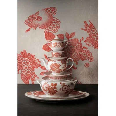 Vista Alegre Coralina 10.2" Soup Plate In White;orange