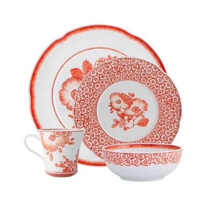 Vista Alegre Coralina 4 Piece Place Setting, Service For 1 In Red