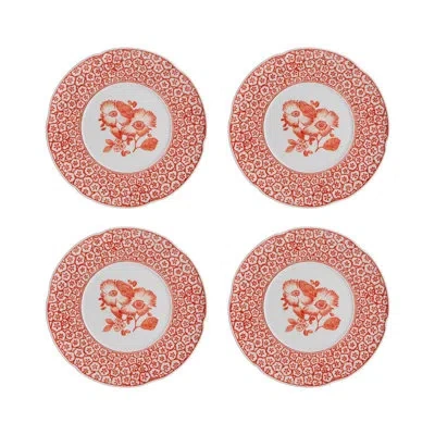 Vista Alegre Coralina 9.06" Dessert Plate In White;orange