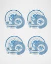 Vista Alegre Coralina Blue 16-piece Dinnerware Set, Service For 4 In White/blue