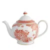 Vista Alegre Coralina Lidded Teapot In Coral