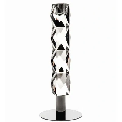 Vista Alegre Diamanti - Candlestick With Metal Foot In Silver;clear