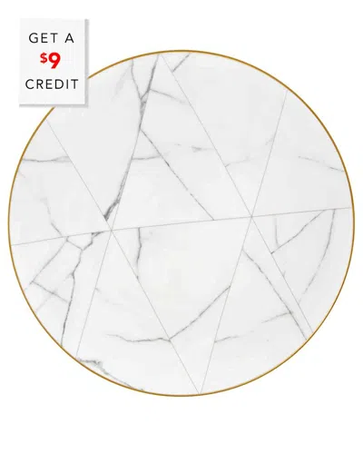 Vista Alegre Dnu  Carrara White Marble Charger Plate With $9 Credit