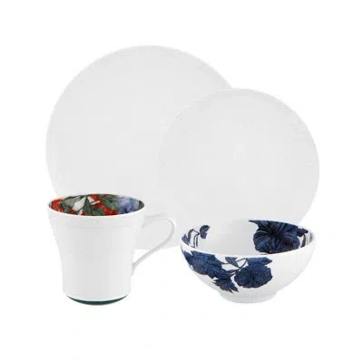 Vista Alegre Duality 4 Piece Place Setting Set, Service For 1 In Blue;white;green;red