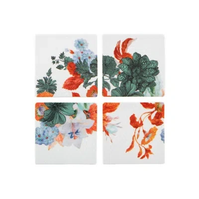 Vista Alegre Duality - Set 4 Coasters In Green,?orange,blue