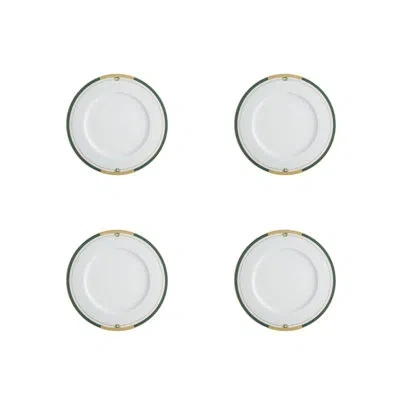 Vista Alegre Emerald 11.77" Dinner Plate In White;gold;emerald;white;gold;emerald;wh