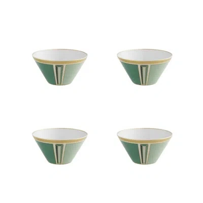 Vista Alegre Emerald 21.07oz. Cereal Bowl In White;emerald