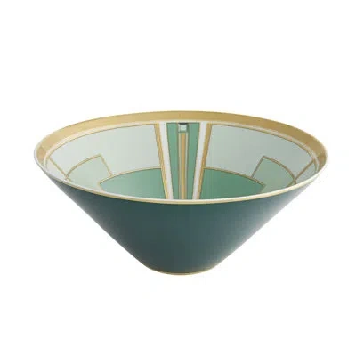 Vista Alegre Emerald 3.32 Fl Oz. Salad Bowl In Green;gold