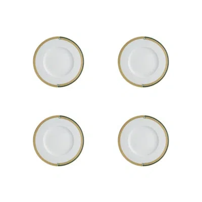 Vista Alegre Emerald 7.32" Bread And Butter Plate In White;gold