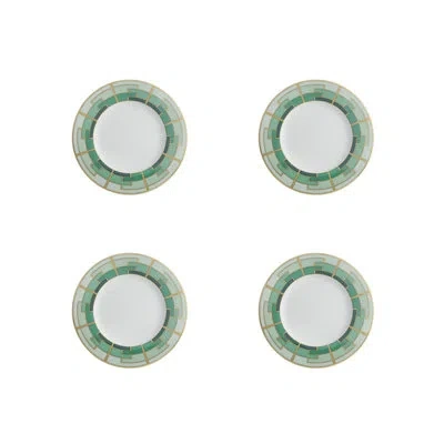 Vista Alegre Emerald 8.98" Dessert Plate In White;emerald;white;emerald;white;emeral