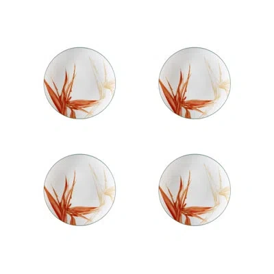 Vista Alegre Fiji 9.09" Dessert Plate In White;orange
