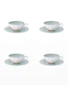 Vista Alegre Fiji Tea Cups & Saucers, Set Of 4 In Multi