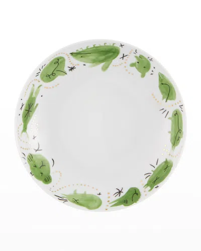 Vista Alegre Folkifunki Soup Plates, Set Of Four In Green