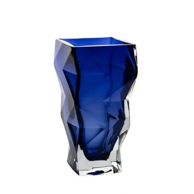 Vista Alegre Fractal Blue/purple 11.0236'' Crystal Table Vase In Blue;purple