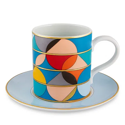 Vista Alegre Futurismo Tea Cup And Saucer In Multi