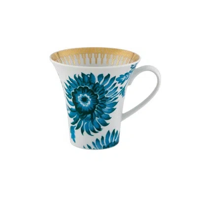 Vista Alegre Gold Exotic Coffee Mug In Blue;white;gold
