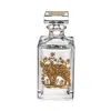 Vista Alegre Golden Whisky Decanter With Gold Pig In Transparent