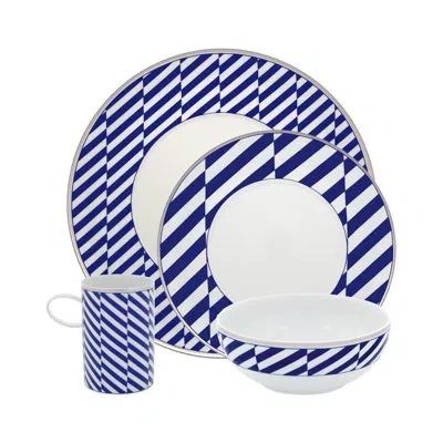 Vista Alegre Harvard 4 Piece Place Setting, Service For 1 In Blue;white