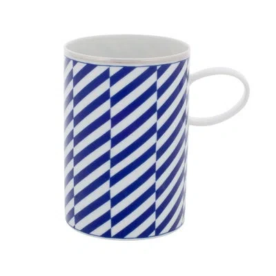 Vista Alegre Harvard Coffee Mug In Blue;white