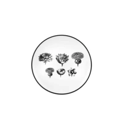Vista Alegre Herbariae Bread And Butter Plate In Black;white