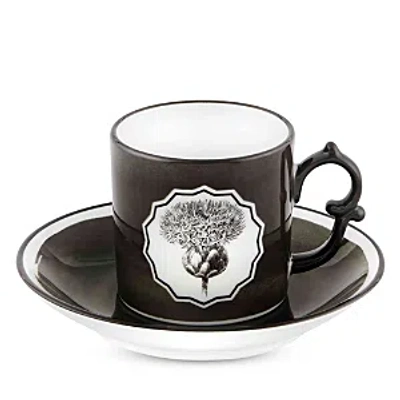 Vista Alegre Herbariae By Christian Lacroix Coffee Cup And Saucer In Black