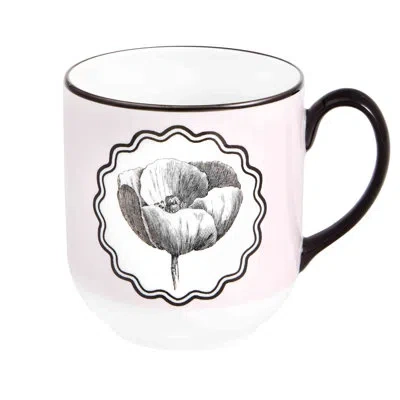 Vista Alegre Herbariae Coffee Mug In Black;white;pink