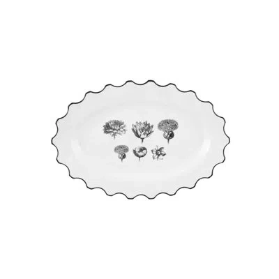 Vista Alegre Herbariae Platter In White;gray