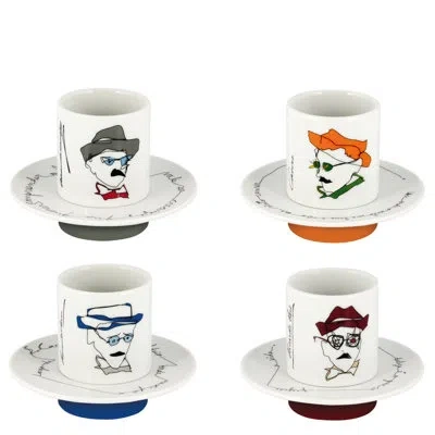 Vista Alegre Heterónimos Porcelain Coffee Mug In Gray;white;brown;blue