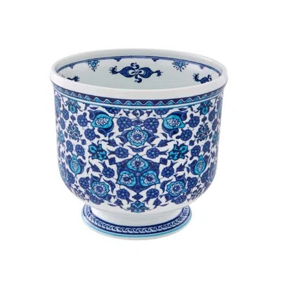 Vista Alegre Izmir Blue/white 7.87" Porcelain Table Vase In Blue;white