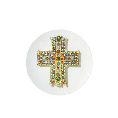 Vista Alegre Love Who You Want 9" "lacroix Lacroix!" Dessert Plate In Blue;black;white;green;red;yellow