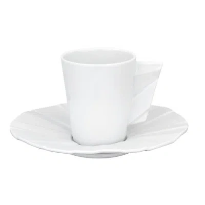 Vista Alegre Matrix Porcelain Espresso Cup And Saucer In White