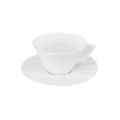 Vista Alegre Matrix Tea Cup And Saucer In White