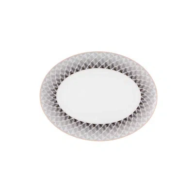 Vista Alegre Maya Platter In White;gray