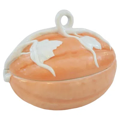 Pre-owned Vista Alegre Mottahedeh - Vintage Ceramic Melon Tureen - Portugal - Circa 1970's In Sand