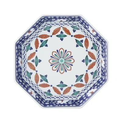 Vista Alegre Niceia Small Octagonal 8.19" Dessert Plate In Blue;green;orange