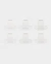 Vista Alegre Ornament Espresso/coffee Cups & Saucers, Set Of 6 In White