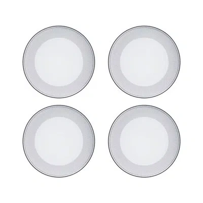 Vista Alegre Orquestra 11" Dinner Plate In White;gray