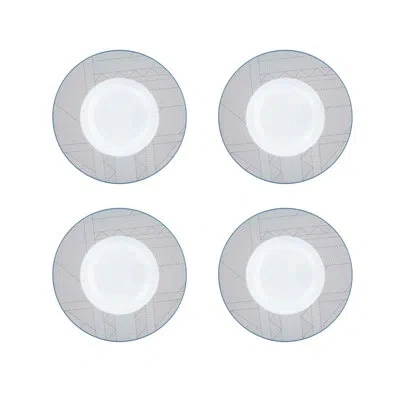 Vista Alegre Orquestra Appetizer Plate In Blue;white