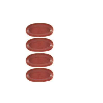 Vista Alegre Oval Plate/tray 13" In Coral